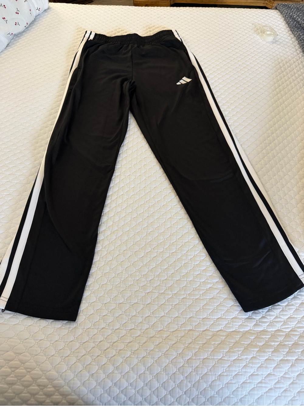 adidas Black Joggers with White Side Stripes